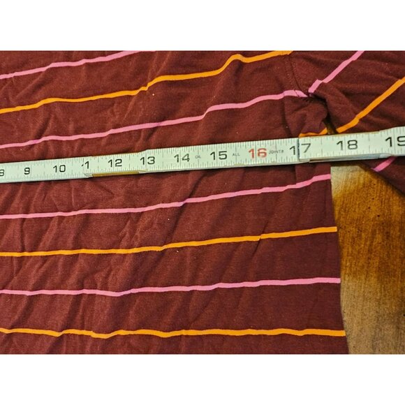 A new day shirt small maroon stripes long sleeve nwt pullover - Picture 3 of 7